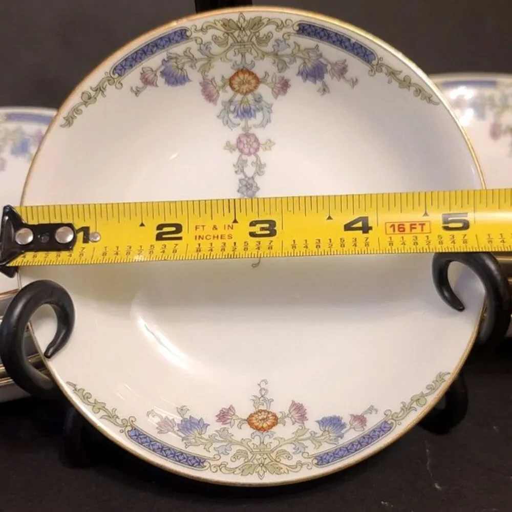 Royal Bavarian Hutschenreuther Selb Bavaria Fruit Bowls Floral & Swag Gold Rim